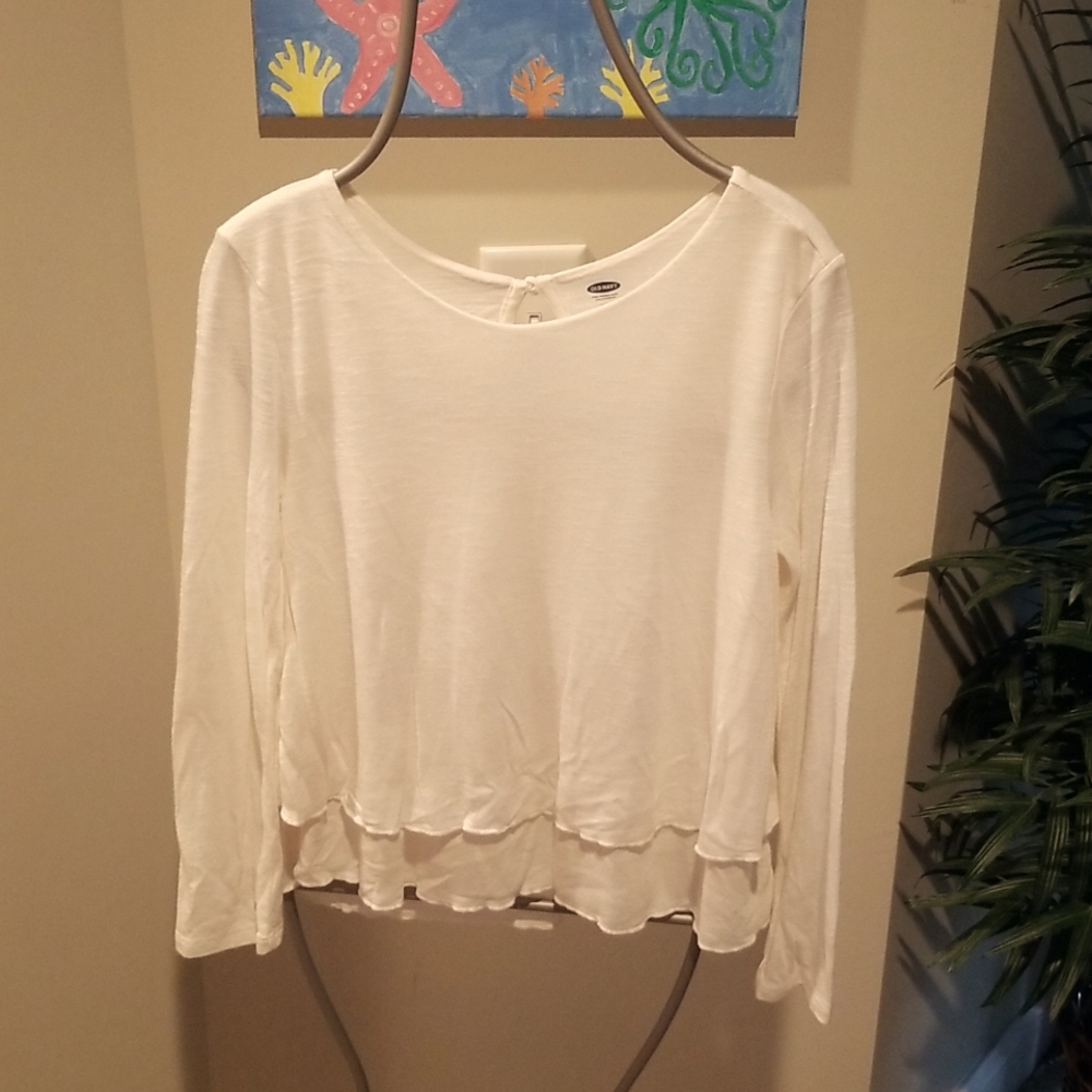 ❤️5for$12 Old Navy cream top girl size L